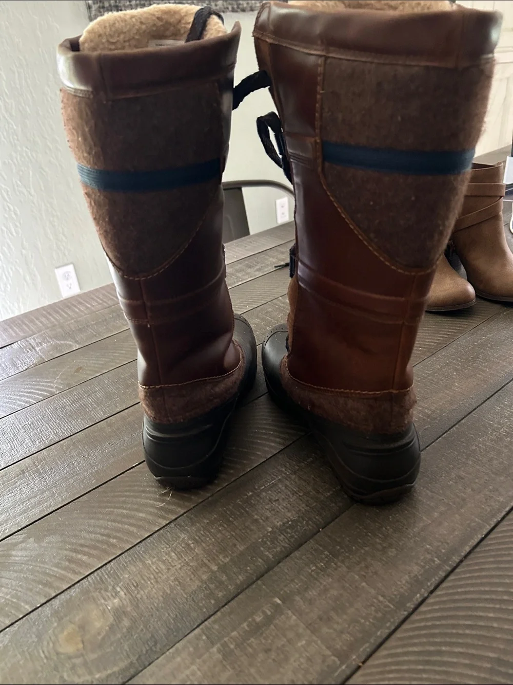 The North Face Brown and Black Tall Lace-Up Winter Boots